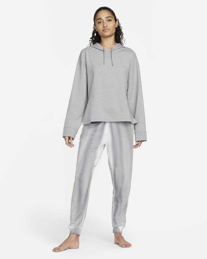 Sudadera Con Capucha Nike Yoga Dri-FIT Fleece Mujer Gris | KDNPV-7820