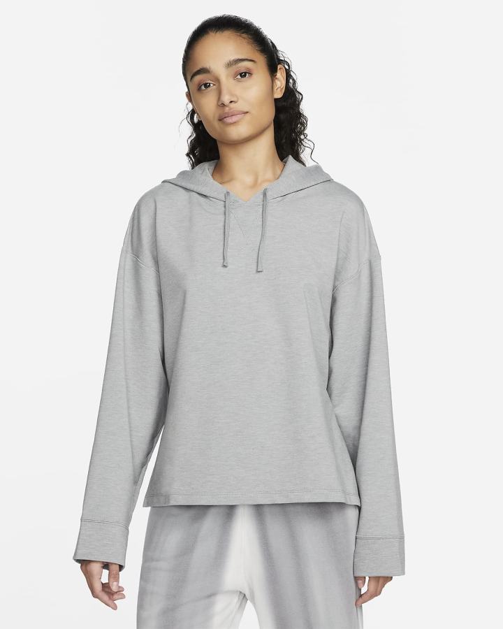 Sudadera Con Capucha Nike Yoga Dri-FIT Fleece Mujer Gris | KDNPV-7820