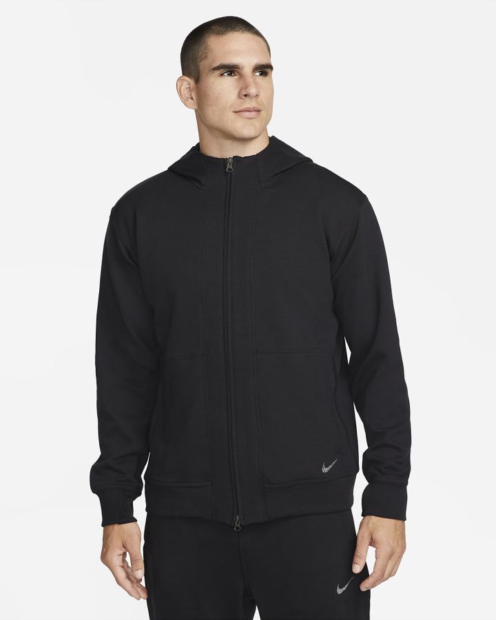 Sudadera Con Capucha Nike Yoga Dri-FIT Full-Zip Fleece Hombre Negras | RLCTW-2359