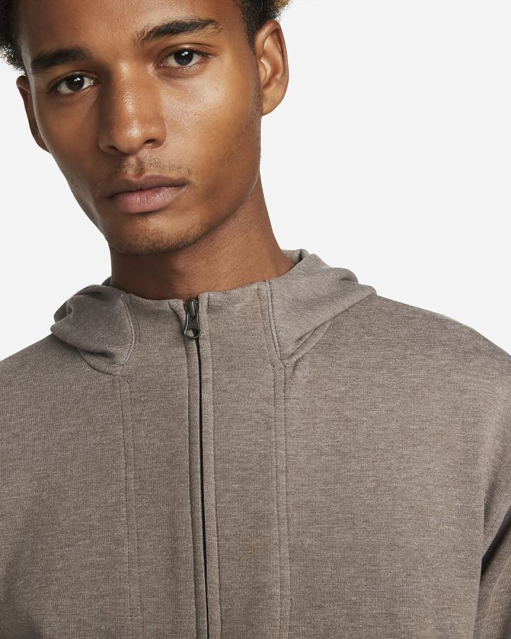 Sudadera Con Capucha Nike Yoga Dri-FIT Full-Zip Fleece Hombre Marrones | WFJXM-7249