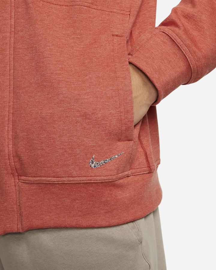 Sudadera Con Capucha Nike Yoga Dri-FIT Full-Zip Fleece Hombre Rojas | YDNMS-0278