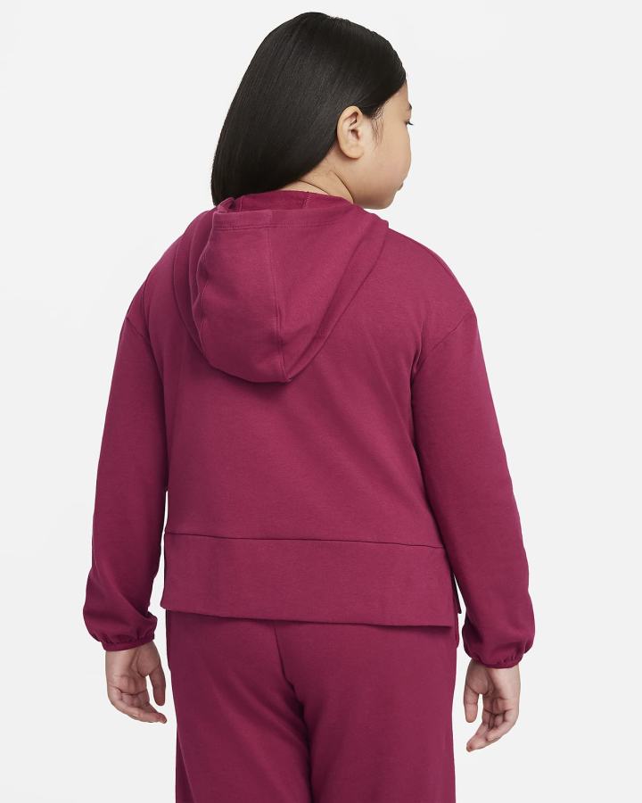 Sudadera Con Capucha Nike Yoga Kids Fleece (Extended Size) Niña Burdeos | AJRTY-2093