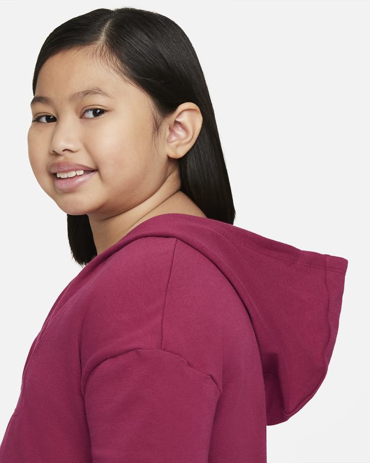 Sudadera Con Capucha Nike Yoga Kids Fleece (Extended Size) Niña Burdeos | AJRTY-2093