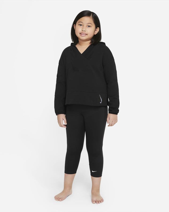 Sudadera Con Capucha Nike Yoga Kids Fleece (Extended Size) Niña Negras | HIGDL-1625