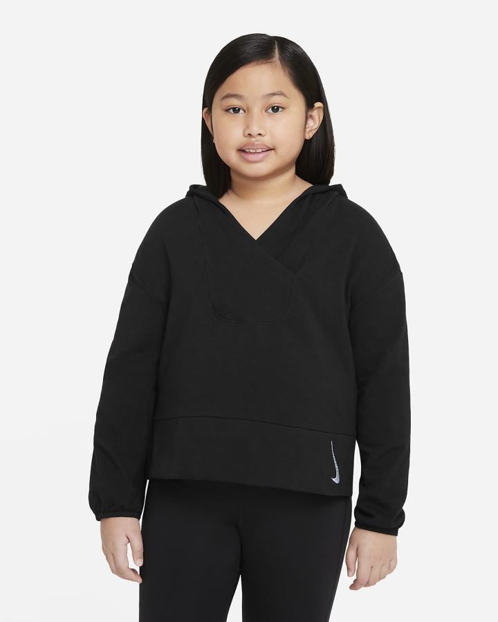 Sudadera Con Capucha Nike Yoga Kids Fleece (Extended Size) Niña Negras | HIGDL-1625