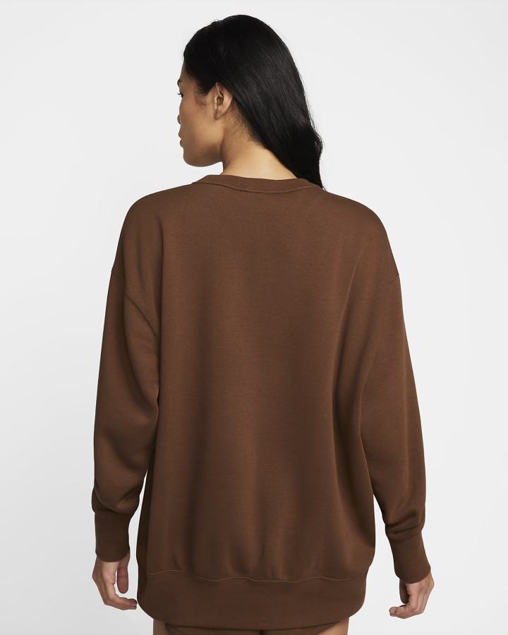 Sudaderas Nike Air Fleece Crew Mujer Marrones | PORWE-4387