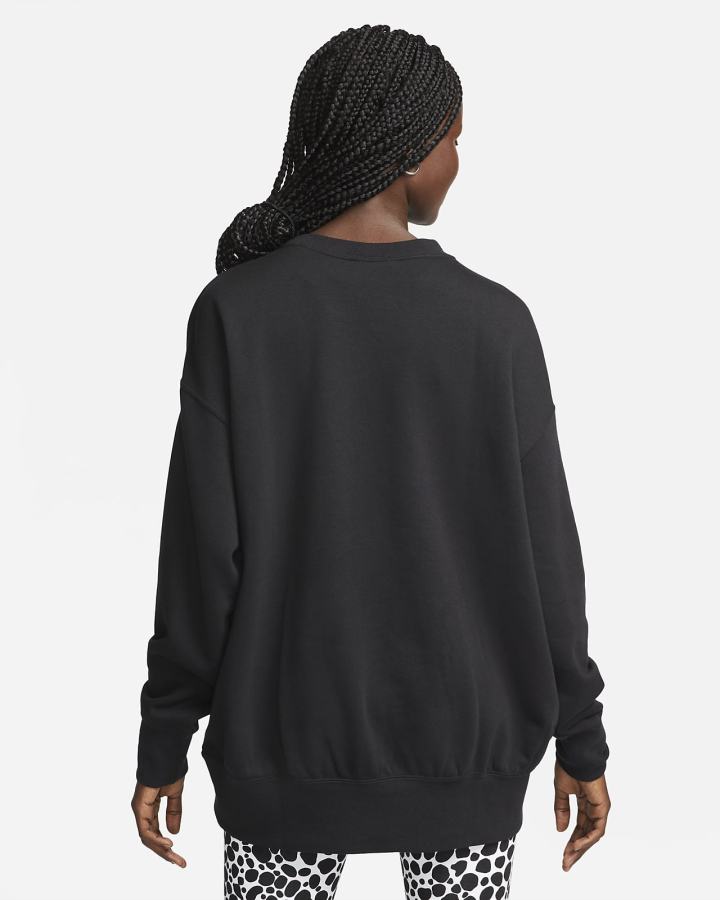 Sudaderas Nike Air Fleece Crew Mujer Negras Blancas | DNPUA-1432