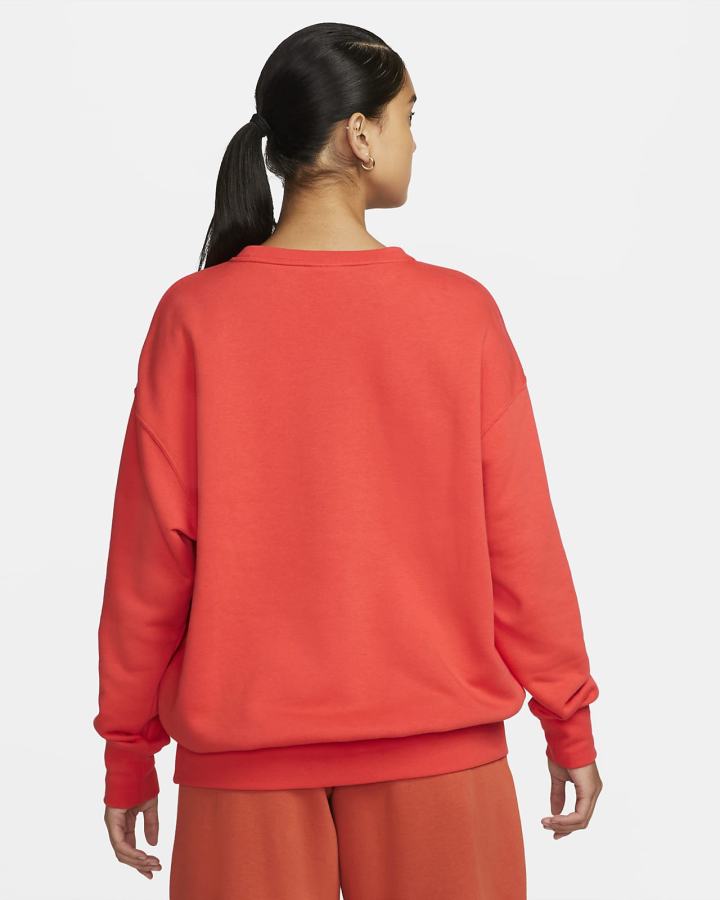 Sudaderas Nike Air Fleece Crew Mujer Rojas Claro Marrones | QFUHS-1354