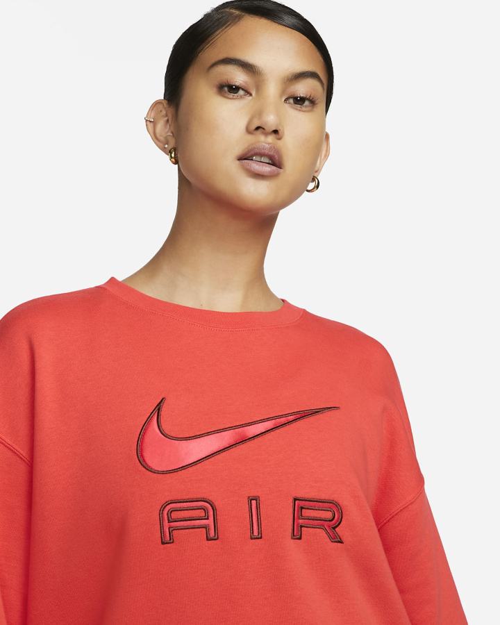 Sudaderas Nike Air Fleece Crew Mujer Rojas Claro Marrones | QFUHS-1354