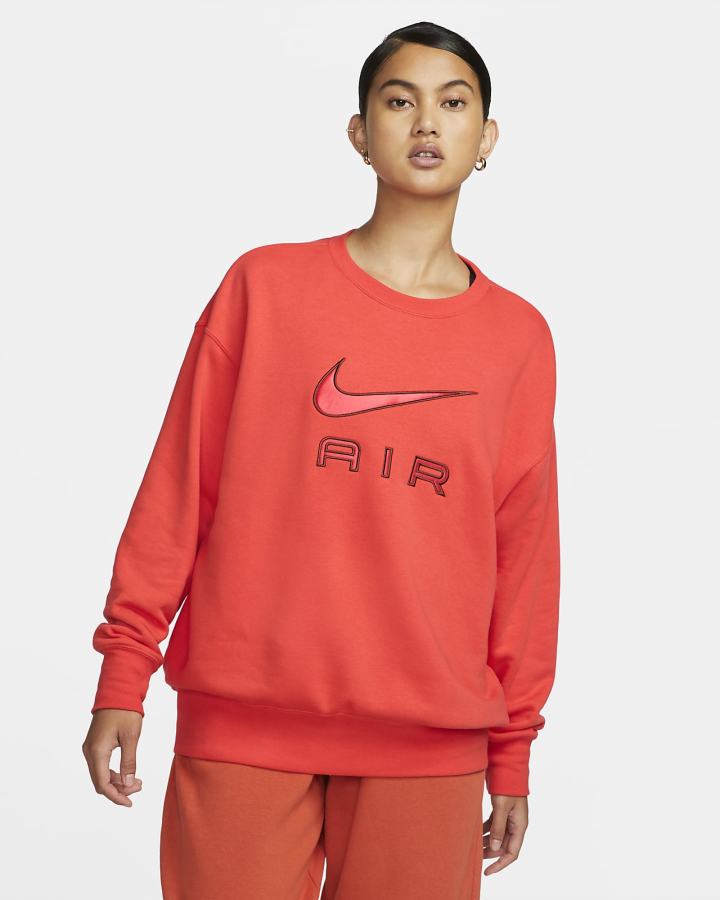 Sudaderas Nike Air Fleece Crew Mujer Rojas Claro Marrones | QFUHS-1354