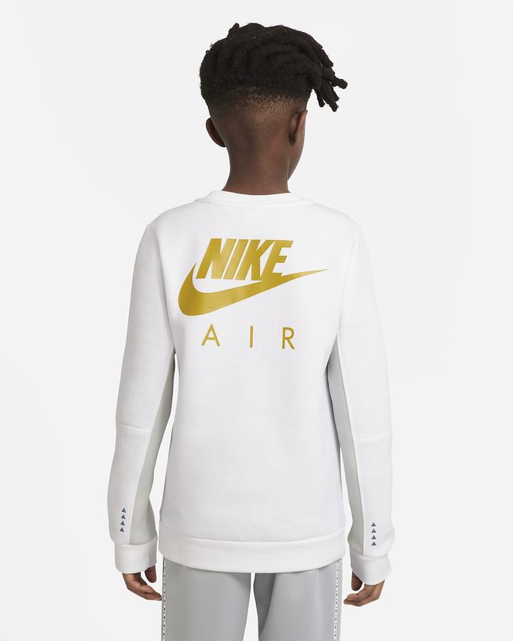 Sudaderas Nike Air Kids Crew Niño Blancas Gris | JSFYP-5867