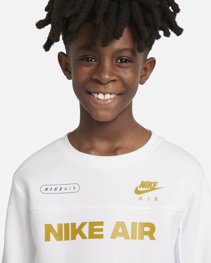 Sudaderas Nike Air Kids Crew Niño Blancas Gris | JSFYP-5867