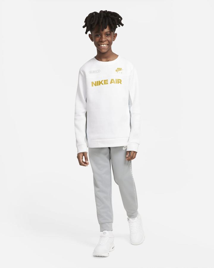 Sudaderas Nike Air Kids Crew Niño Blancas Gris | JSFYP-5867