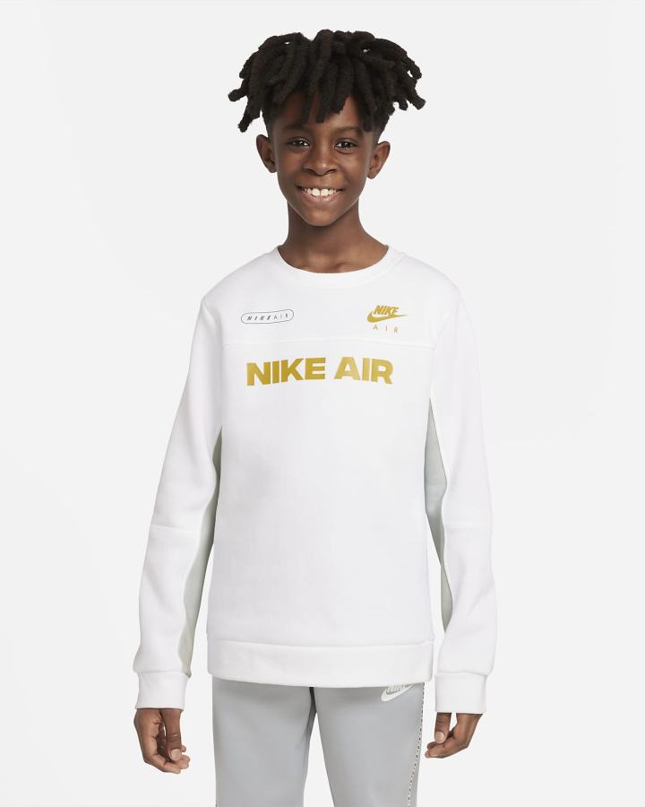 Sudaderas Nike Air Kids Crew Niño Blancas Gris | JSFYP-5867