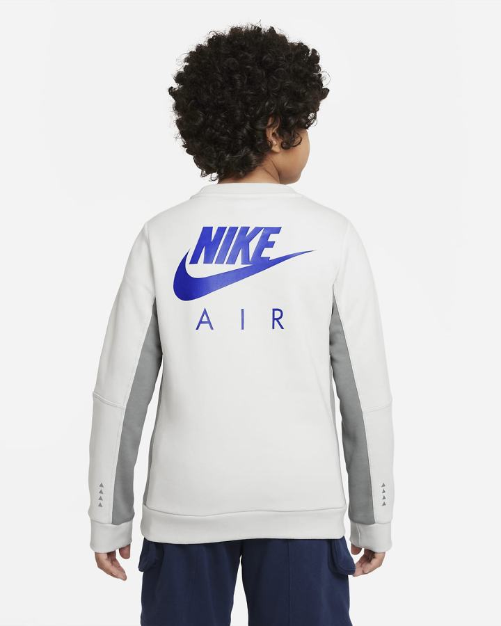 Sudaderas Nike Air Kids Crew Niño Gris Azul Real | OVCXH-5630