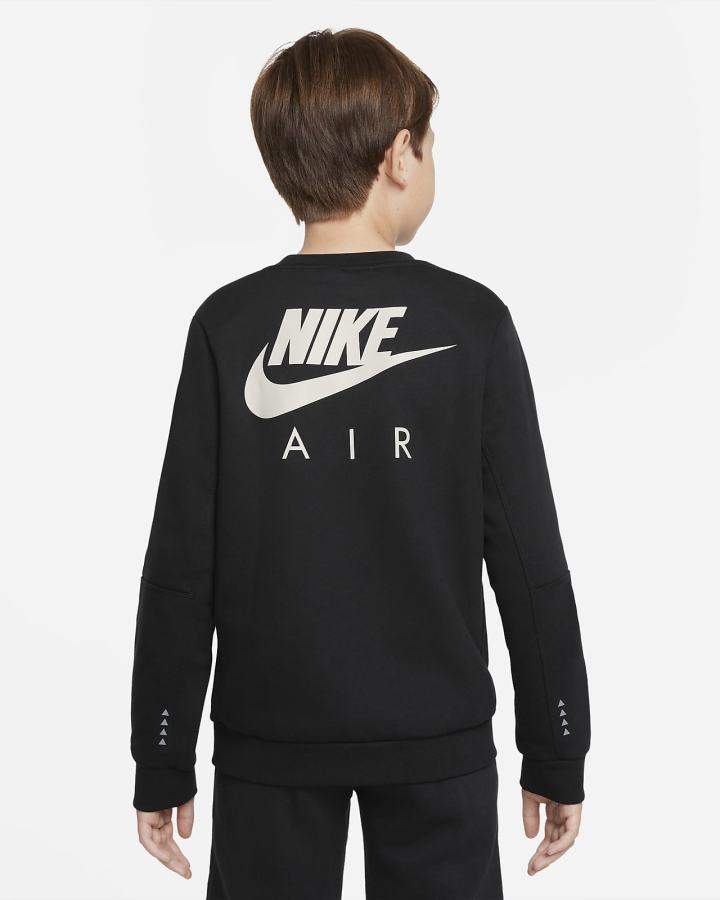 Sudaderas Nike Air Kids Crew Niño Negras Beige Claro | UVTWG-8603