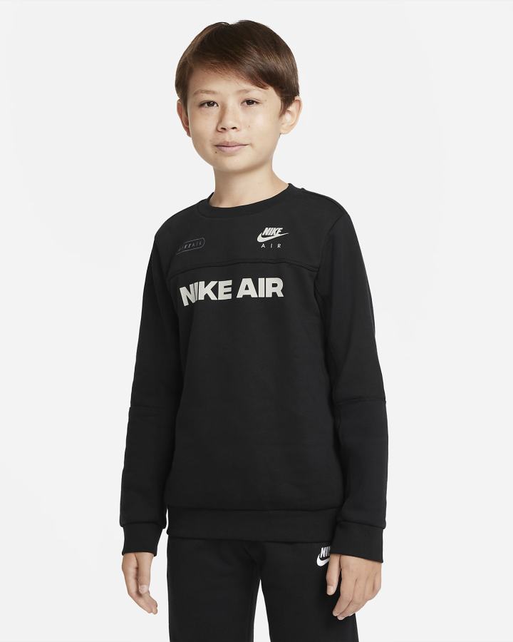 Sudaderas Nike Air Kids Crew Niño Negras Beige Claro | UVTWG-8603