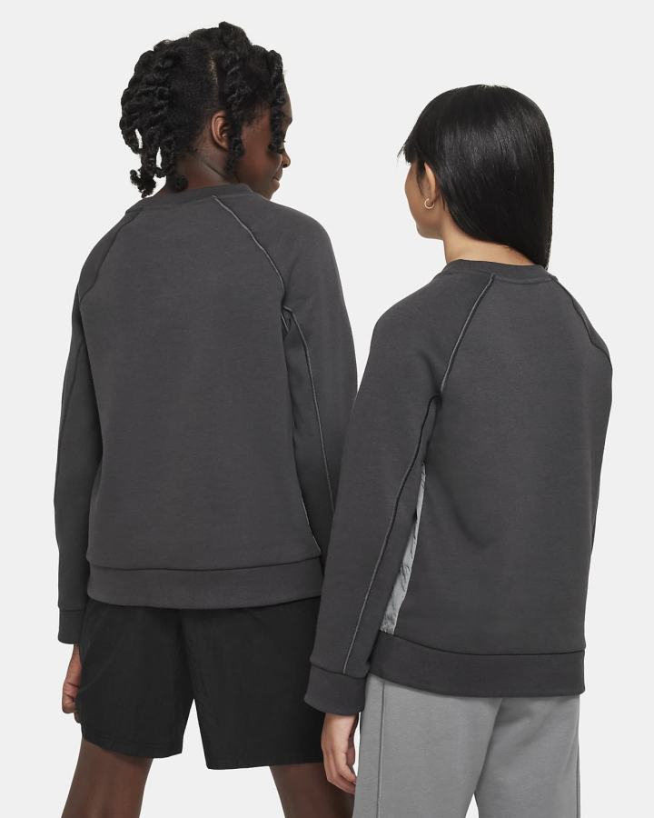 Sudaderas Nike Air Kids Niña Gris Oscuro | HZQYM-9361
