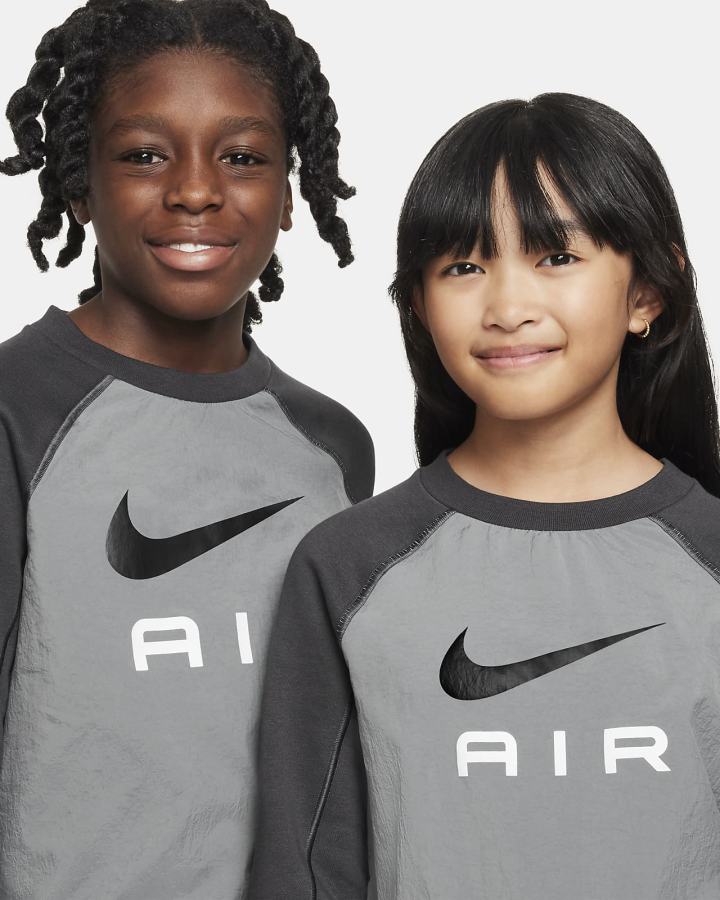 Sudaderas Nike Air Kids Niña Gris Oscuro | HZQYM-9361