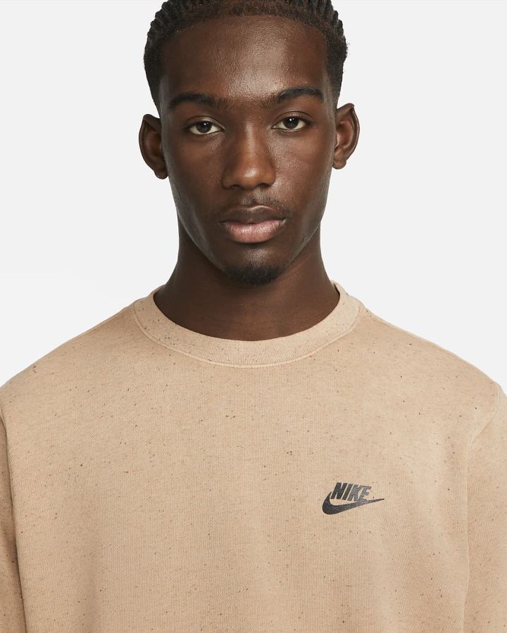 Sudaderas Nike Club Fleece+ Crew Hombre Beige | LVJOQ-8930