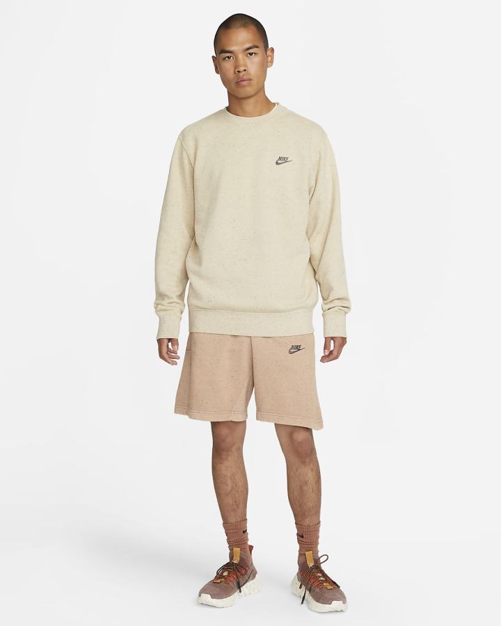 Sudaderas Nike Club Fleece+ Crew Mujer Beige | GIBLF-4286