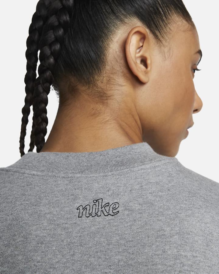 Sudaderas Nike Dri-FIT Get Fit Estampadas Crewneck Mujer Gris Oscuro Negras | FRVNO-0587