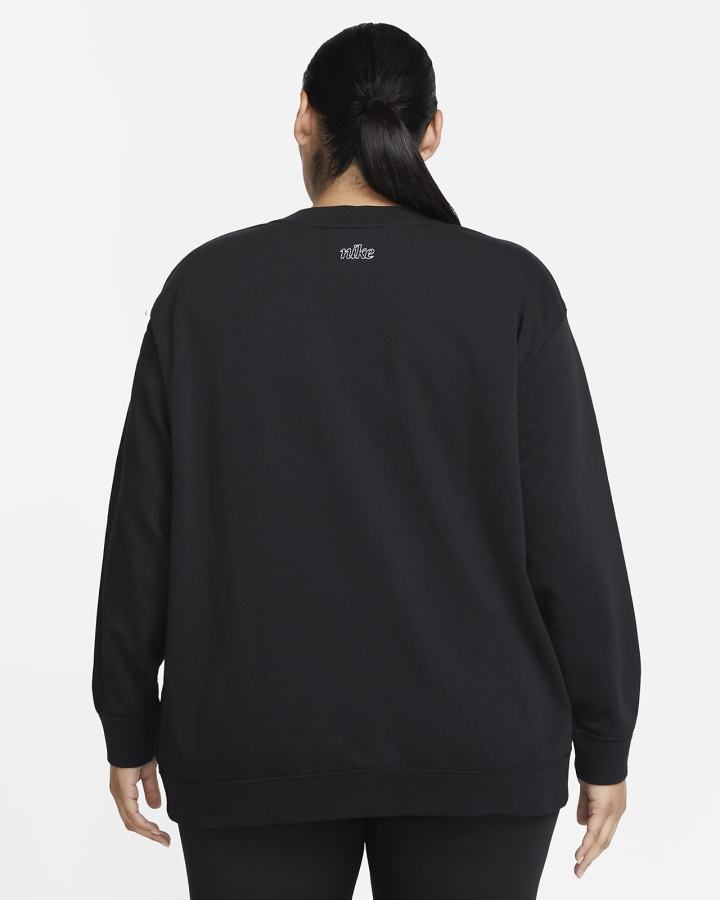 Sudaderas Nike Dri-FIT Get Fit Estampadas Crewneck Mujer Negras Blancas | TANYX-3795