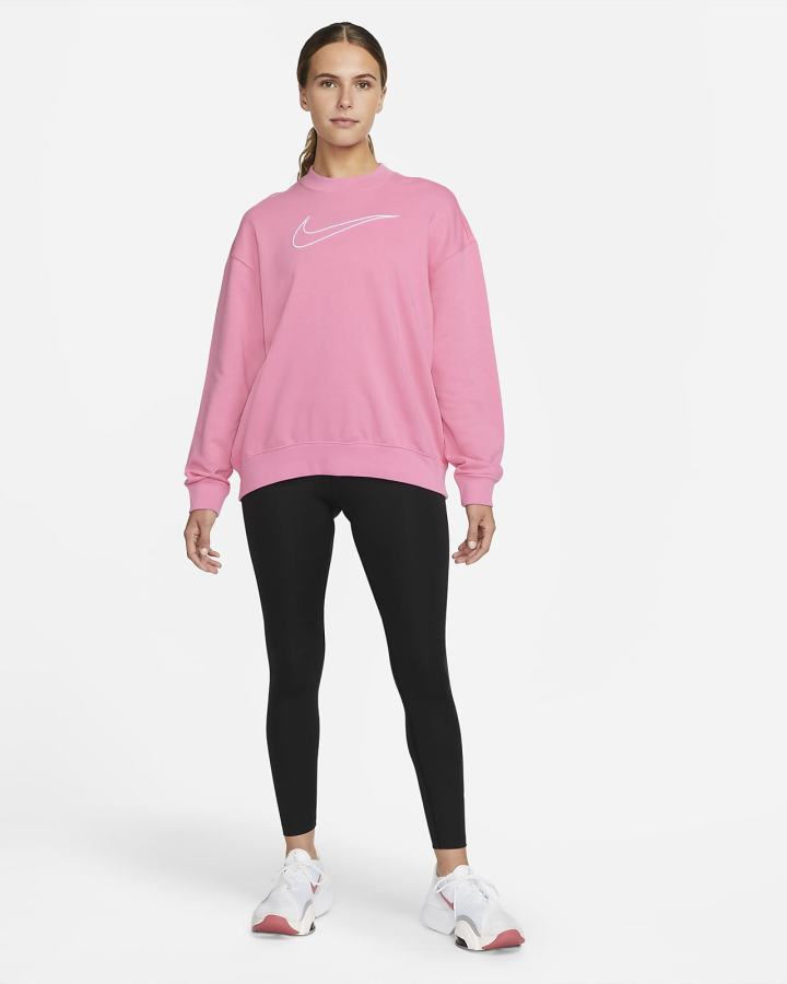 Sudaderas Nike Dri-FIT Get Fit Estampadas Crewneck Mujer Negras Blancas | TANYX-3795