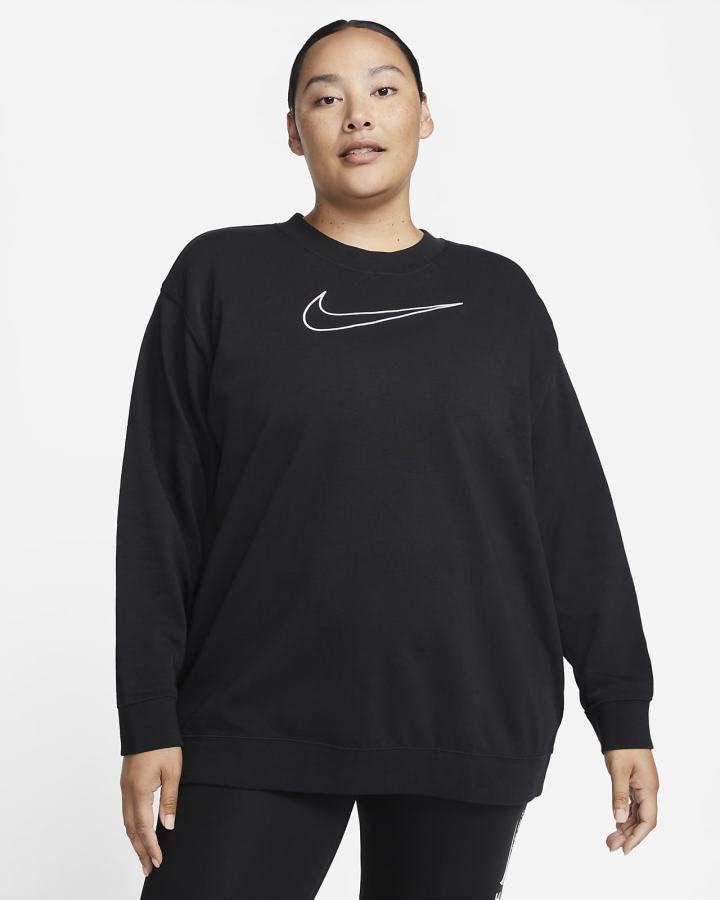 Sudaderas Nike Dri-FIT Get Fit Estampadas Crewneck Mujer Negras Blancas | TANYX-3795