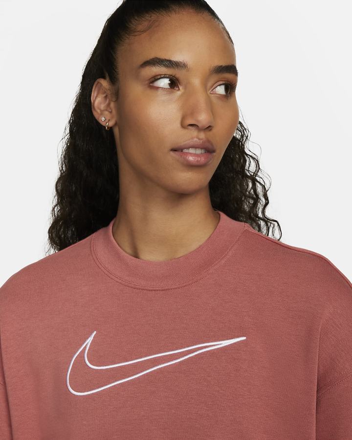 Sudaderas Nike Dri-FIT Get Fit Estampadas Crewneck Mujer Rojas Blancas | WEJVL-3279