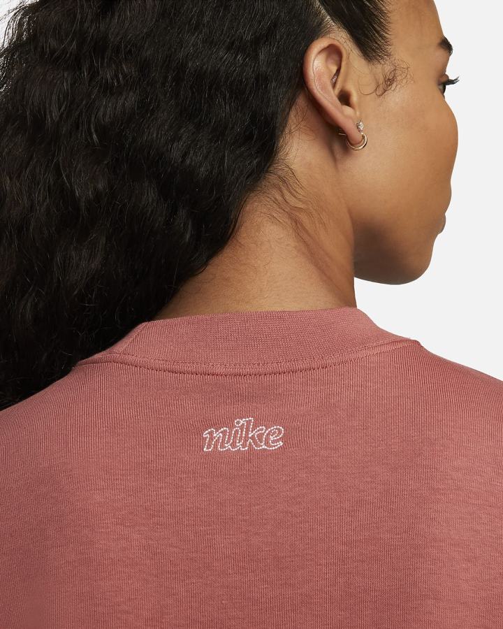 Sudaderas Nike Dri-FIT Get Fit Estampadas Crewneck Mujer Rojas Blancas | WEJVL-3279
