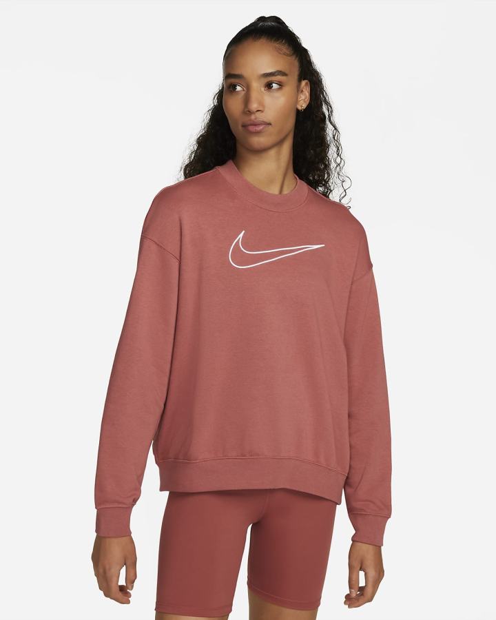 Sudaderas Nike Dri-FIT Get Fit Estampadas Crewneck Mujer Rojas Blancas | WEJVL-3279