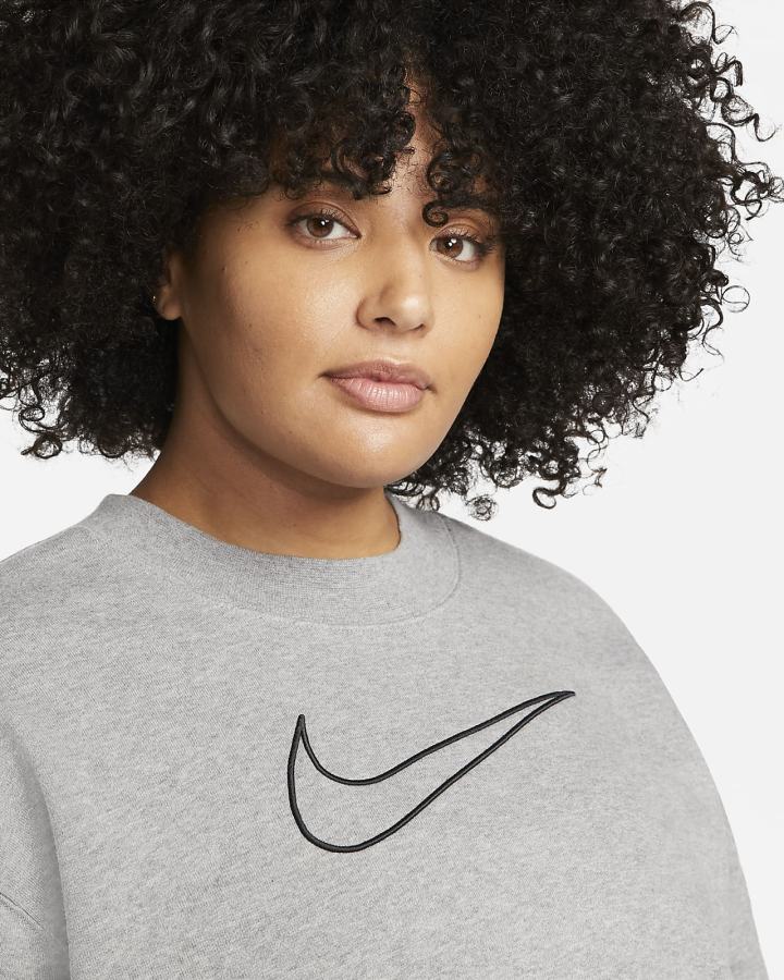Sudaderas Nike Dri-FIT Get Fit Estampadas Crewneck Mujer Gris Oscuro Negras | WMZBE-7615