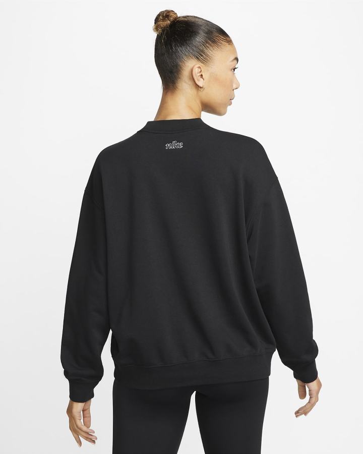 Sudaderas Nike Dri-FIT Get Fit Estampadas Crewneck Mujer Negras Blancas | YTRSU-6158