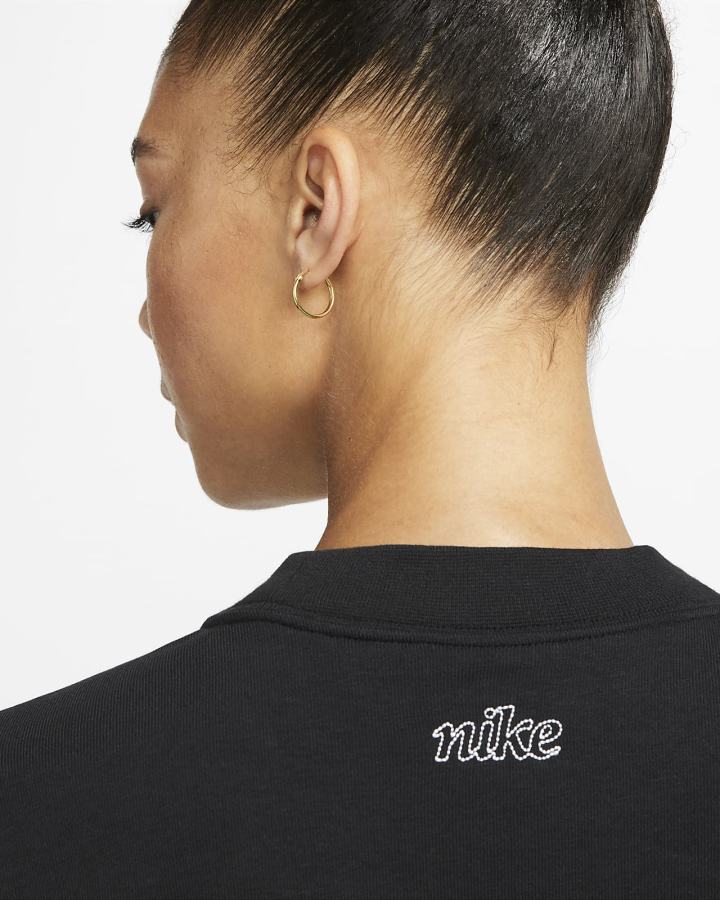 Sudaderas Nike Dri-FIT Get Fit Estampadas Crewneck Mujer Negras Blancas | YTRSU-6158