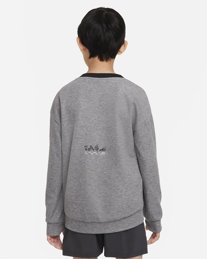 Sudaderas Nike Dri-FIT Performance Select Kids Crew-Neck Training Niño Negras | VKCUP-5329