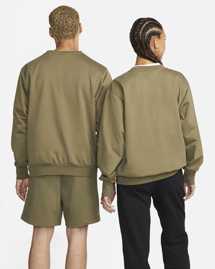 Sudaderas Nike Dri-FIT Standard Issue Basketball Crew Hombre Verde Oliva Blancas | HLWIE-7140