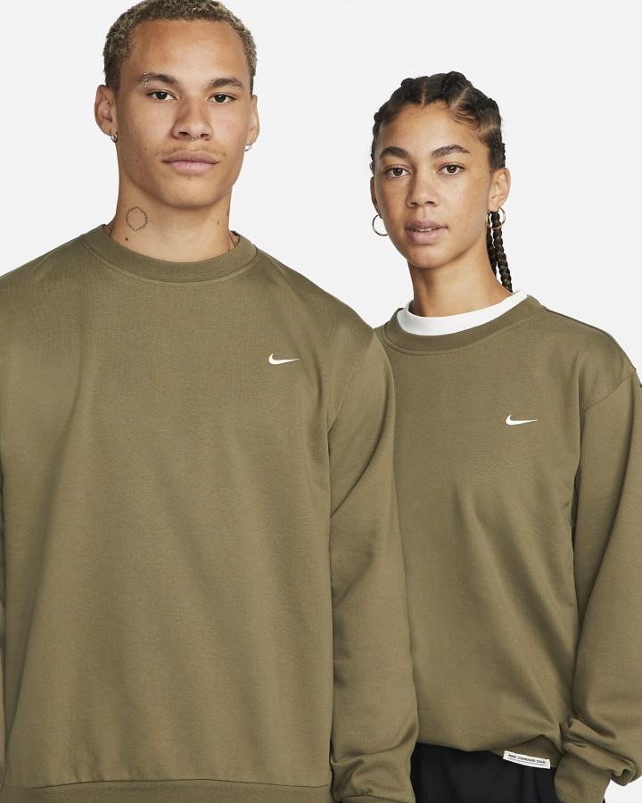 Sudaderas Nike Dri-FIT Standard Issue Basketball Crew Hombre Verde Oliva Blancas | HLWIE-7140