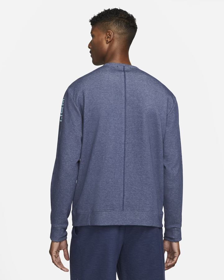 Sudaderas Nike Dri-FIT Training 1/2-Zip Fleece Crew Hombre Azul Marino Blancas | KPYAE-0421