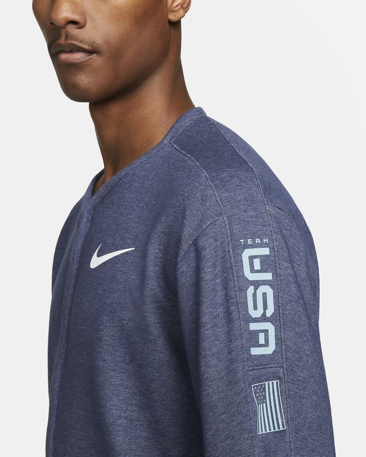 Sudaderas Nike Dri-FIT Training 1/2-Zip Fleece Crew Hombre Azul Marino Blancas | KPYAE-0421
