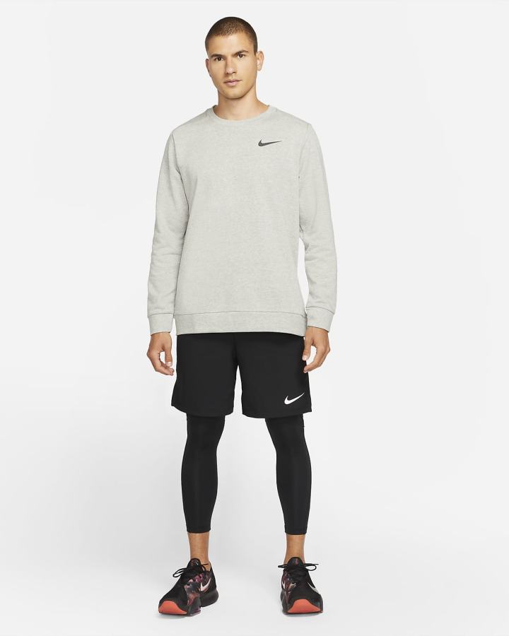 Sudaderas Nike Dri-FIT Training Crew Hombre Gris Oscuro Negras | HINAU-0847