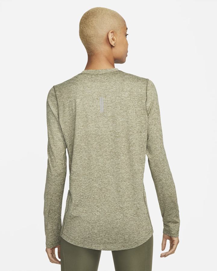Sudaderas Nike Element Running Crew (Plus Size) Mujer Verde Oliva | HMLXD-6743