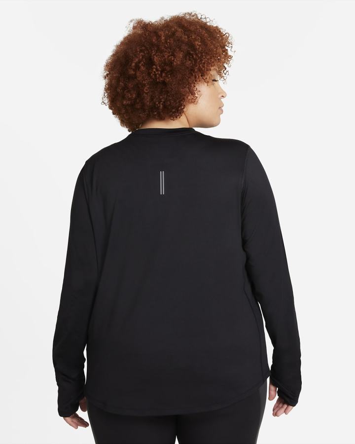 Sudaderas Nike Element Running Crew (Plus Size) Mujer Negras | WVCNS-6217