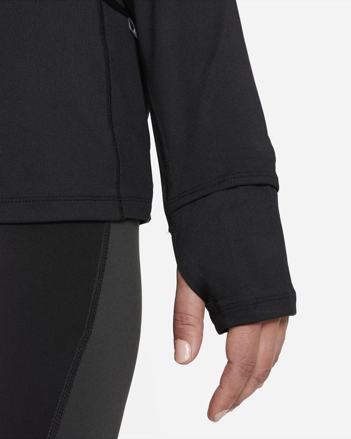 Sudaderas Nike Element Running Crew (Plus Size) Mujer Negras | WVCNS-6217