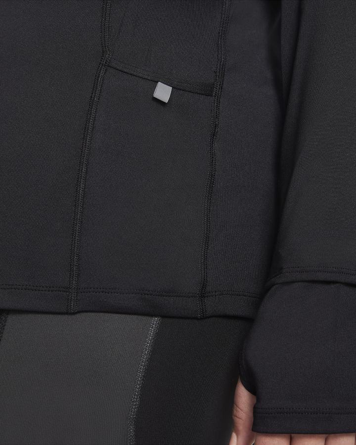 Sudaderas Nike Element Running Crew (Plus Size) Mujer Negras | WVCNS-6217