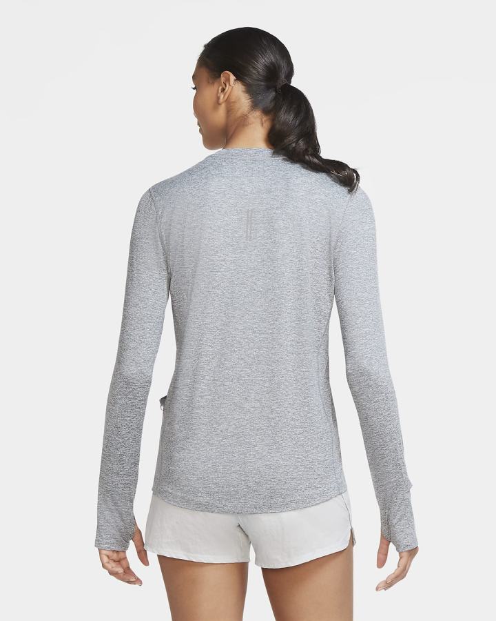 Sudaderas Nike Element Running Crew (Plus Size) Mujer Gris Gris Claro | XFDNQ-4573