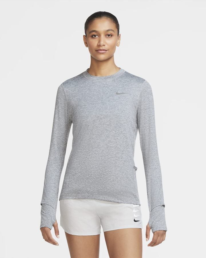 Sudaderas Nike Element Running Crew (Plus Size) Mujer Gris Gris Claro | XFDNQ-4573