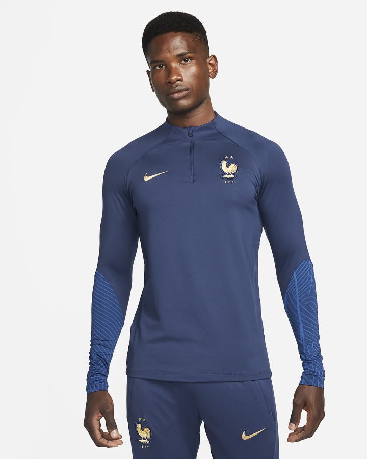 Sudaderas Nike FFF Strike Dri-FIT Knit Soccer Drill Top Hombre Azul Marino Azul Real Metal Doradas | RTMVA-5283