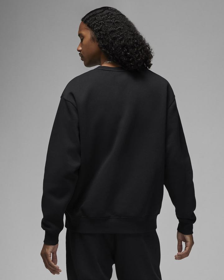 Sudaderas Nike Jordan Essentials Fleece Crew Hombre Negras Blancas | HKBTJ-2405