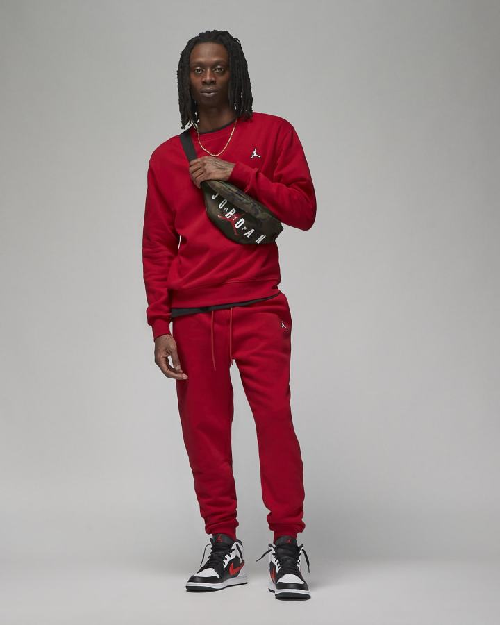 Sudaderas Nike Jordan Essentials Fleece Crew Hombre Rojas Blancas | HWCXO-4519